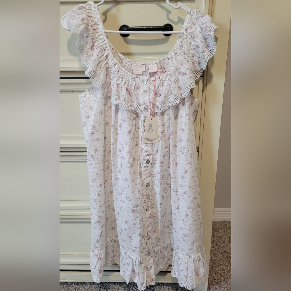 Rachel Ashwell Floral Ruffle Sleeveless Sleepwear Dress